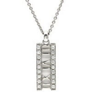 Tiffany Atlas Necklace White Diamonds Roman Numerals